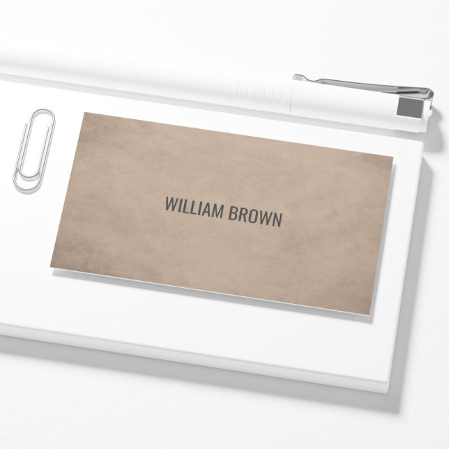 Modern Simple Elegant Texture Brown Consultant Business Card (Creator Uploaded)