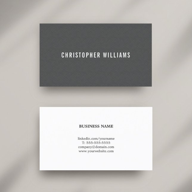 Modern Simple Elegant Texture Grey Consultant Business Card (Creator Uploaded)