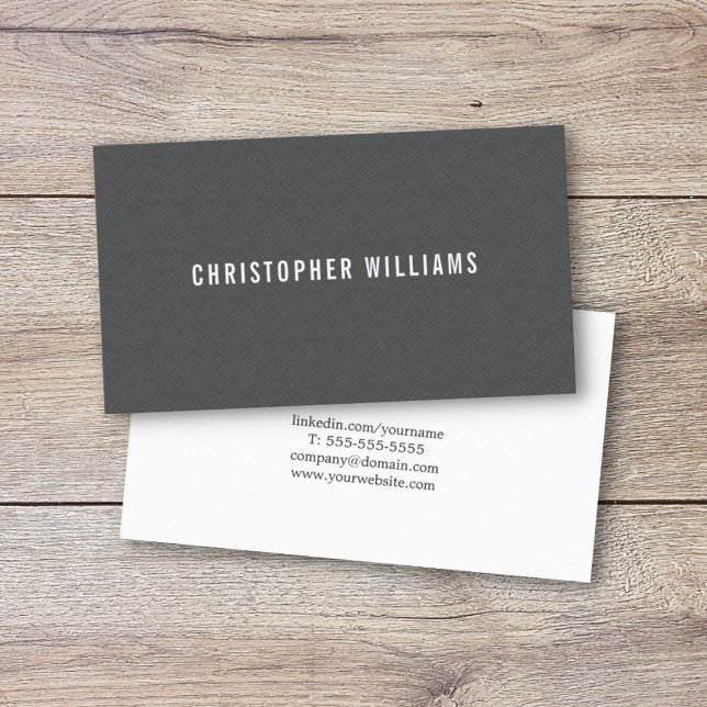 Modern Simple Elegant Texture Grey Consultant Business Card (Creator Uploaded)