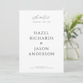 Modern Simple Elegant Typographic Save the Date Invitation (Standing Front)