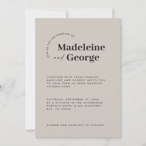 Modern simple elegant typography grey save the date