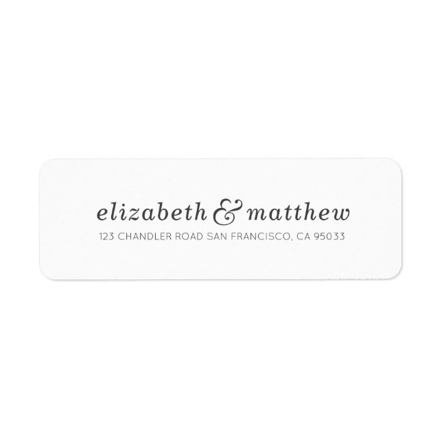 Modern Simple Elegant Typography Return Address Label (Front)