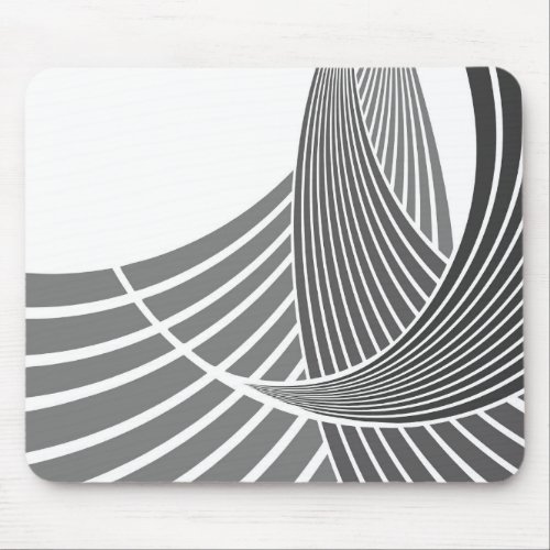 Modern simple elegant waves lines stripes mouse pad