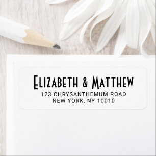 Modern Simple Elegant Wedding Return Address Label