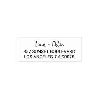Modern Simple Elegant Wedding Return Address Stamp