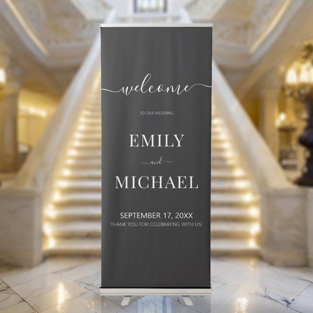Modern Simple Elegant Wedding Welcome Retractable Banner (Creator Uploaded)