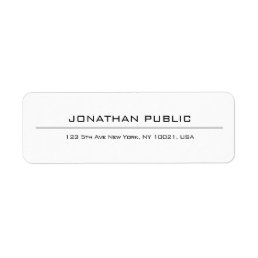 Modern Simple Elegant White Professional Address Label