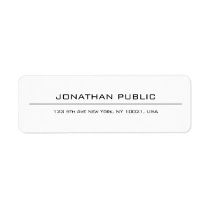 Modern Simple Elegant White Professional Address Label