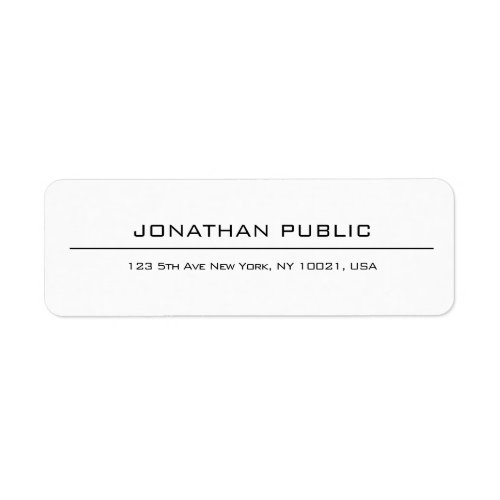 Modern Simple Elegant White Professional Address Label