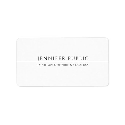 Modern Simple Elegant White Professional Template Label