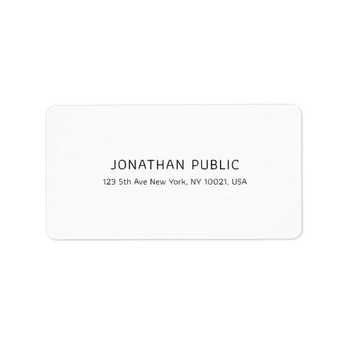 Modern Simple Elegant White Professional Template Label