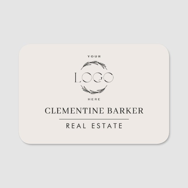 Modern simple Elegant your logo Name Tag (Front)