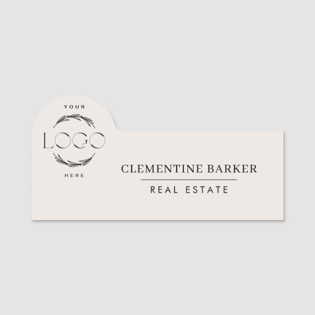 Modern simple Elegant your logo Name Tag (Front)