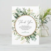 Modern Simple Eucalyptus Greenery Baby Shower Thank You Card (Standing Front)