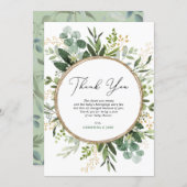 Modern Simple Eucalyptus Greenery Baby Shower Thank You Card (Front/Back)