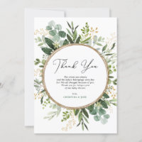 Modern Simple Eucalyptus Greenery Baby Shower Thank You Card