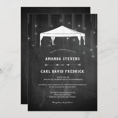 Modern Simple Evening Tented Wedding Invitation