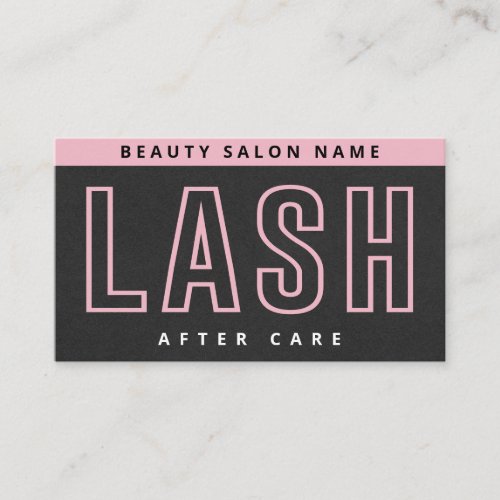 Modern Simple Eyelash Extensions Lash Aftercare  B Business Card