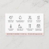 Modern Simple Eyelash Extensions Lash Aftercare  Business Card (Back)