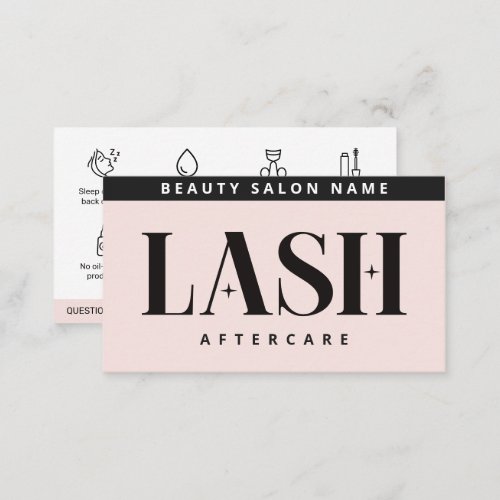 Modern Simple Eyelash Extensions Lash Aftercare  Business Card