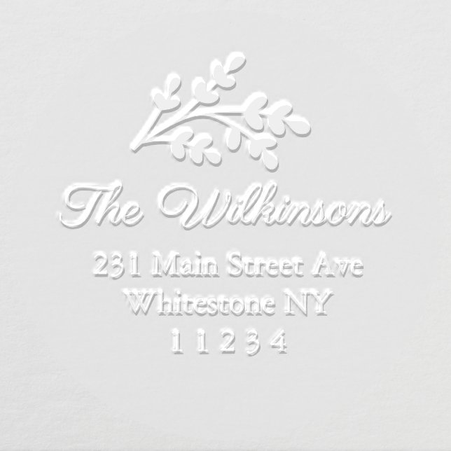 Modern Simple Family Name Elegant Script Address Embosser (Design)