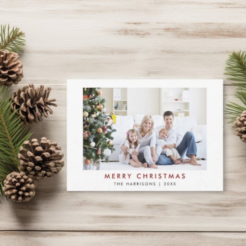 Modern Simple Family Photo  Christmas Card
