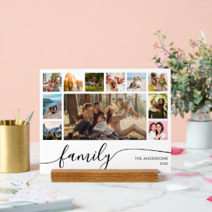 Modern Simple Family Photo Collage Acrylic Sign