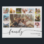 Modern Simple Family Photo Collage Faux Canvas Print<br><div class="desc">Create your own personalized photo collage faux canvas print. Add 11 of your favorite pictures and custom color background in this modern template design.</div>