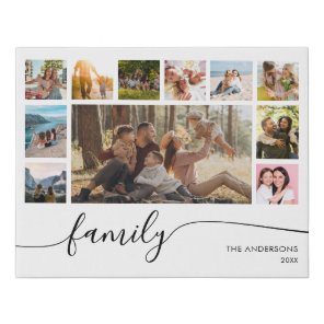 Modern Simple Family Photo Collage Faux Canvas Print