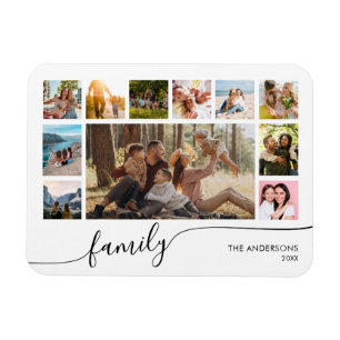 Modern Simple Family Photo Collage Magnet