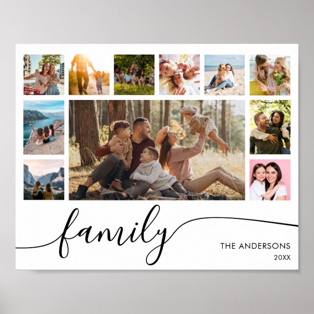 Modern Simple Family Photo Collage Poster (Front)