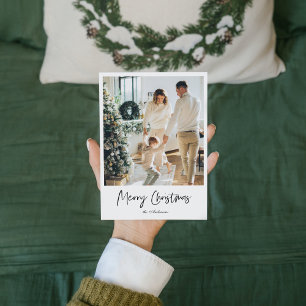 Modern Simple Family Photo Merry Christmas