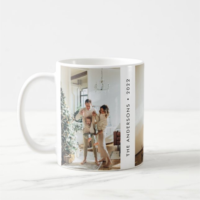 Modern Simple Family Photo New Year Coffee Mug (Left)