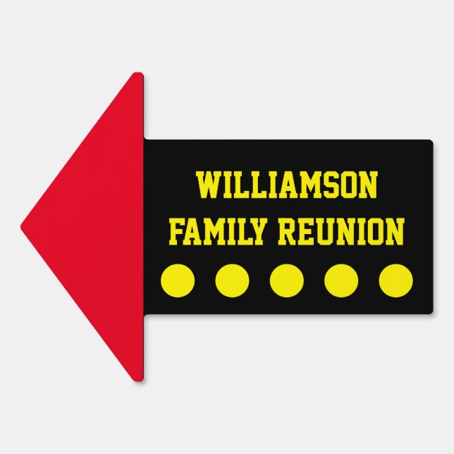 Modern Simple Family Reunion Direction Arrow Sign (Front)