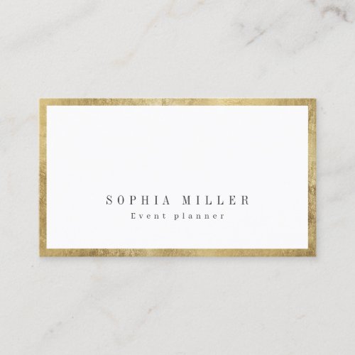 Modern simple faux gold border professional business card