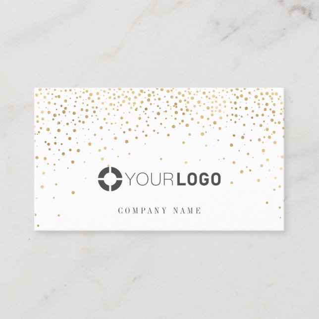 Modern simple faux gold glitter company logo  business card (Front)