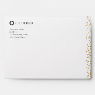 Modern simple faux gold glitter company logo envelope
