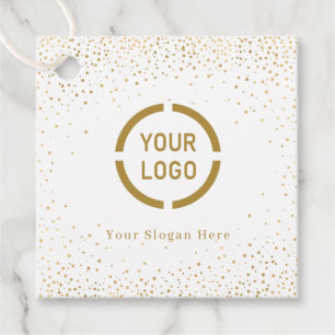 Modern simple faux gold glitter company logo favor tags