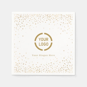 Modern simple faux gold glitter company logo napkins