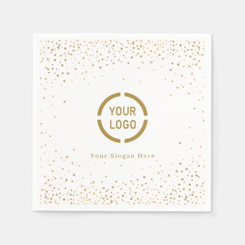 Modern simple faux gold glitter company logo napkins
