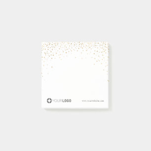Modern simple faux gold glitter company logo post-it notes