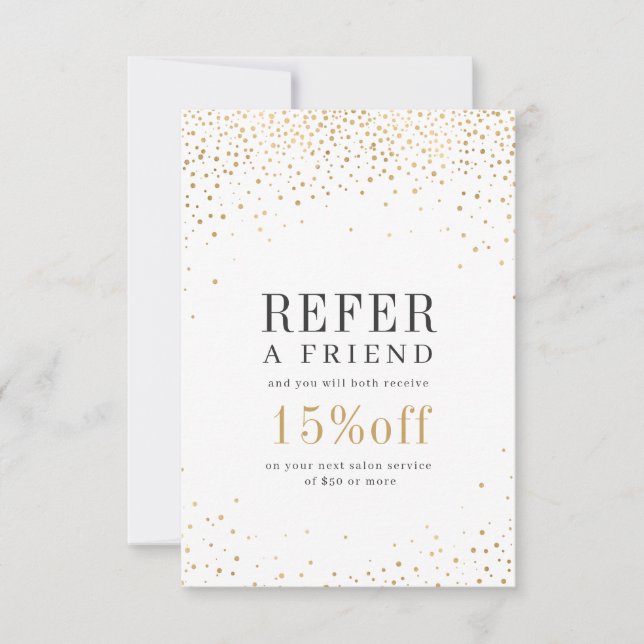 Modern simple faux gold glitter company logo  thank you card (Front)