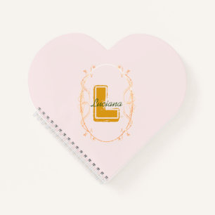 Modern Simple Feminine Girly Blush Pink Monogram Notebook