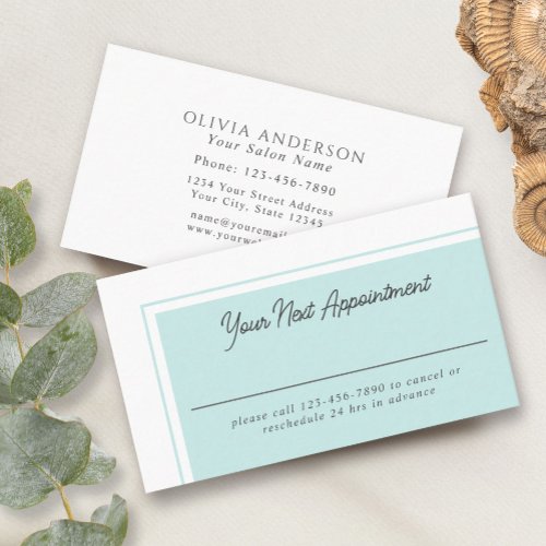 Modern Simple Feminine Next Appointment Card