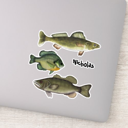 Modern Simple Fish I Love Fishing Minimalist  Sticker