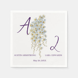 Modern simple Floral Boho Wedding Napkins