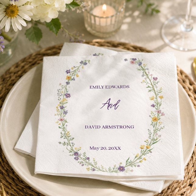 Modern simple Floral Boho Wedding Napkins (Creator Uploaded)