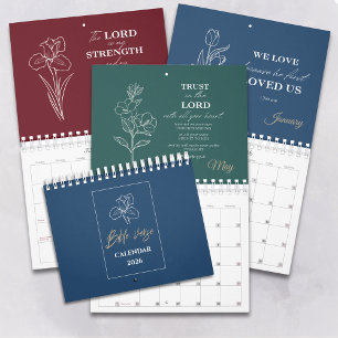 Modern Simple Floral Christian Calendar
