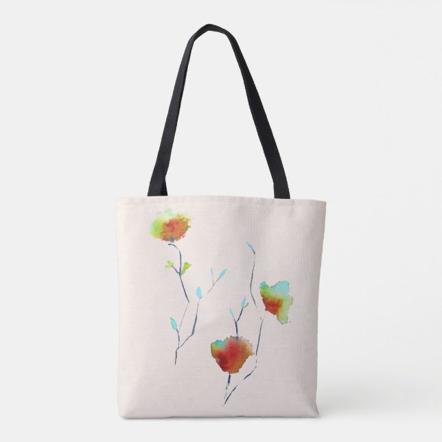 Modern simple floral flower Autumn art Tote Bag (Back)