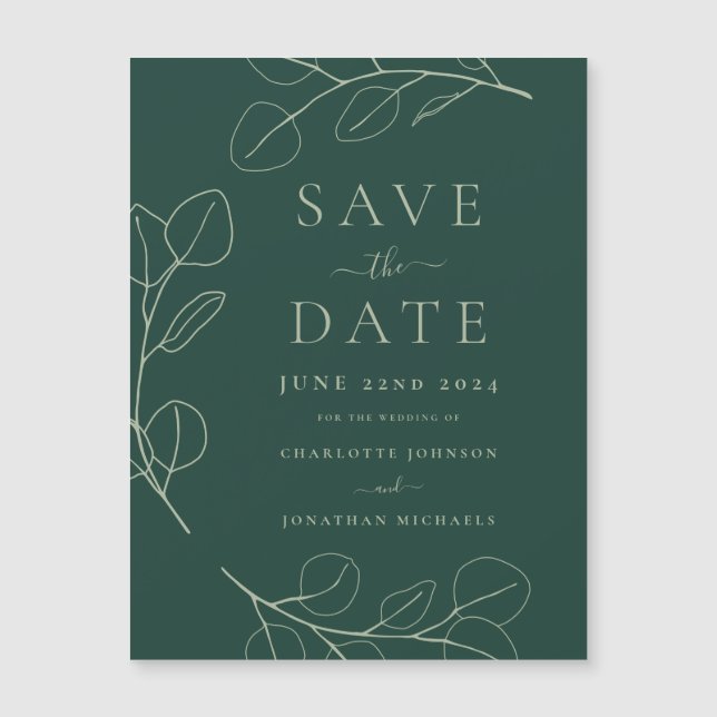 Modern Simple Foliage Green Wedding (Front)